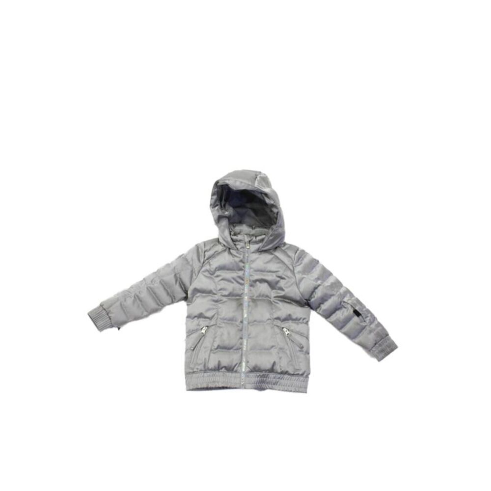 Spyder Girls Iridescent Zipper Detail Zippered Pocket Winter Jacket Gray Size 3